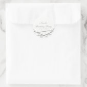 Silver Modern Geometric Lines Glam Gastgeschenk Runder Aufkleber (Tasche)