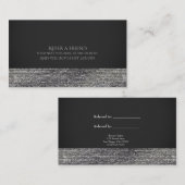 Silver Modern Glam Sequins Chic Reader a Friend Empfehlungskarte (Vorne/Hinten)