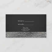 Silver Modern Glam Sequins Chic Reader a Friend Empfehlungskarte (Rückseite)