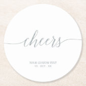 Silver Modern Lettering Party Event Round P Runder Pappuntersetzer (Vorderseite)