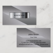 Silver Modern Metal Frame Beruflich Visitenkarte (Vorne/Hinten)