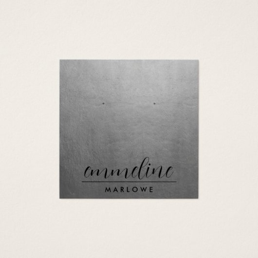 Silver Modern Minimal Earring Schmuckkarte (Vorderseite)