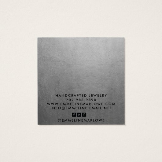 Silver Modern Minimal Earring Schmuckkarte (Rückseite)