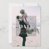 Silver Modern Minimalistisches Foto Save the Date Magneteinladung (Vorderseite)