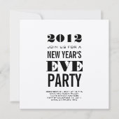 Silver Modern New Year's Eve Party Einladung (Vorderseite)