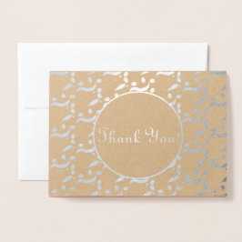 Silver Modern Olives Hochzeit Danke Folienkarte