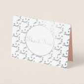 Silver Modern Olives Hochzeit Danke Folienkarte (Vorderseite)