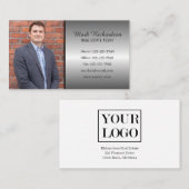 Silver Modern Real Anwesen Agent Einfaches Foto Lo Visitenkarte (Vorne/Hinten)