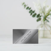 Silver Modern Visitenkarte (Stehend Vorderseite)