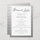 Silver Modern Wedding Zeremony Program Einladung (Vorne/Hinten)