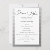 Silver Modern Wedding Zeremony Program Einladung (Vorderseite)