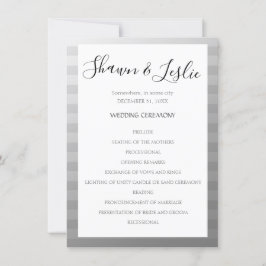 Silver Modern Wedding Zeremony Program Einladung