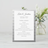 Silver Modern Wedding Zeremony Programm V2 (Stehend Vorderseite)