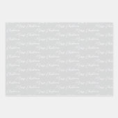 Silver & Modern White Christmas Tree Geschenkpapier Set (Vorderseite)