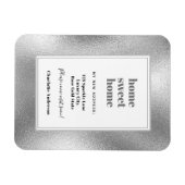 Silver moderner minimalistischer Zuhause-Sweet-Zuh Magnet (Horizontal)