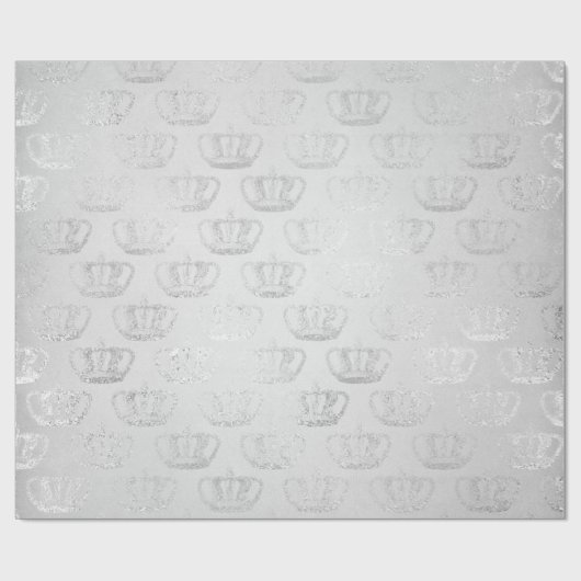 Silver Monochromatic Crown Princess Glam Vip Geschenkpapier (Flach)