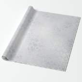 Silver Monochromatic Fairy Gray Royal Damask Flora Geschenkpapier (Ungerollt)