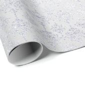 Silver Monochromatic Fairy Gray Royal Damask Flora Geschenkpapier (Rolleneckpunkt)