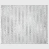 Silver Monochromatic Stripes Lines Gray Glam Vip Geschenkpapier (Flach)