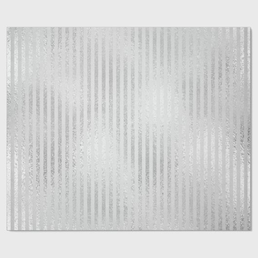 Silver Monochromatic Stripes Lines Gray Glam Vip Geschenkpapier (Flach)