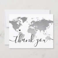 Silver Monochrome World Map Beach Wedding Foto