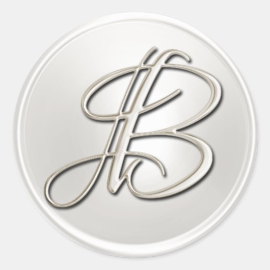 Silver Monogram B Umschlag Aufkleber (Vorderseite)