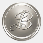 Silver Monogram B Umschlag Aufkleber (Vorderseite)