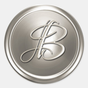 Silver Monogram B Umschlag Aufkleber