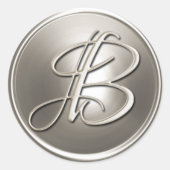 Silver Monogram B Umschlag Aufkleber (Vorderseite)