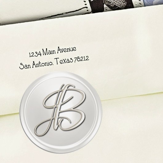 Silver Monogram B Umschlag Aufkleber