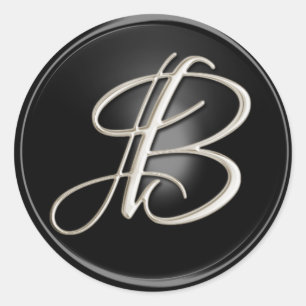 Silver Monogram B Umschlag Aufkleber