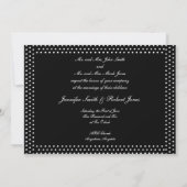 Silver Monogram Black Polka Dot Hochzeit Einladung (Rückseite)