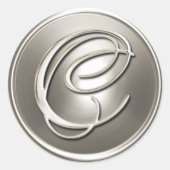Silver Monogram C Umschlag Aufkleber (Vorderseite)