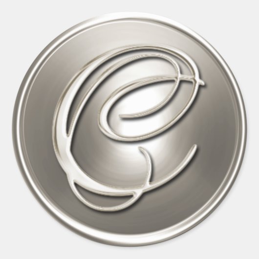 Silver Monogram C Umschlag Aufkleber (Vorderseite)