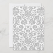 Silver Monogram Damask Bridal Shower Einladungen (Rückseite)