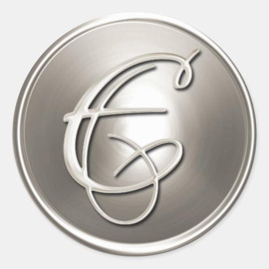 Silver Monogram E Umschlag Aufkleber (Vorderseite)