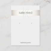 Silver Monogram Earring Display Business Card Visitenkarte (Vorderseite)