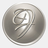 Silver Monogram F Umschlag Aufkleber (Vorderseite)