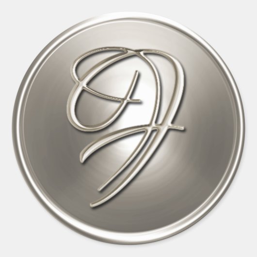 Silver Monogram F Umschlag Aufkleber (Vorderseite)