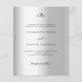 Silver monogram formale Budget Hochzeitseinladung (Vorderseite)
