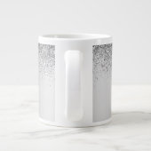 Silver Monogram Glitzer Sparkle Girly Script Jumbo-Tasse (Rückseite)