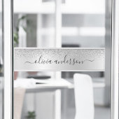 Silver Monogram Glitzer Sparkle Girly Script Türschild