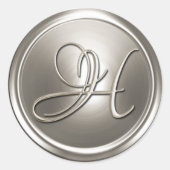 Silver Monogram H Umschlag Aufkleber (Vorderseite)