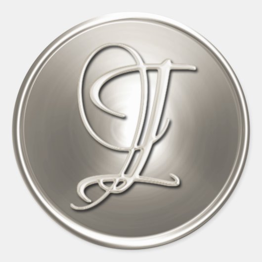 Silver Monogram I Umschlag Aufkleber (Vorderseite)