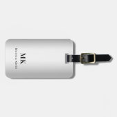 Silver Monogram Initialen elegant Gepäckanhänger (Vorderseite horizontal)