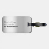 Silver Monogram Initialen elegant Gepäckanhänger (Rückseite horizontal)