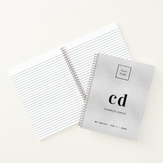 Silver Monogram Logo Notizblock (Innenseite)