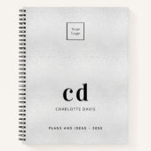 Silver Monogram Logo Notizblock (Vorderseite)