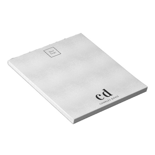 Silver Monogram Logo Notizblock (angewinkelt)