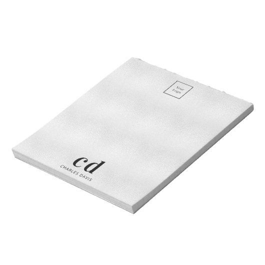 Silver Monogram Logo Notizblock (Rotiert)